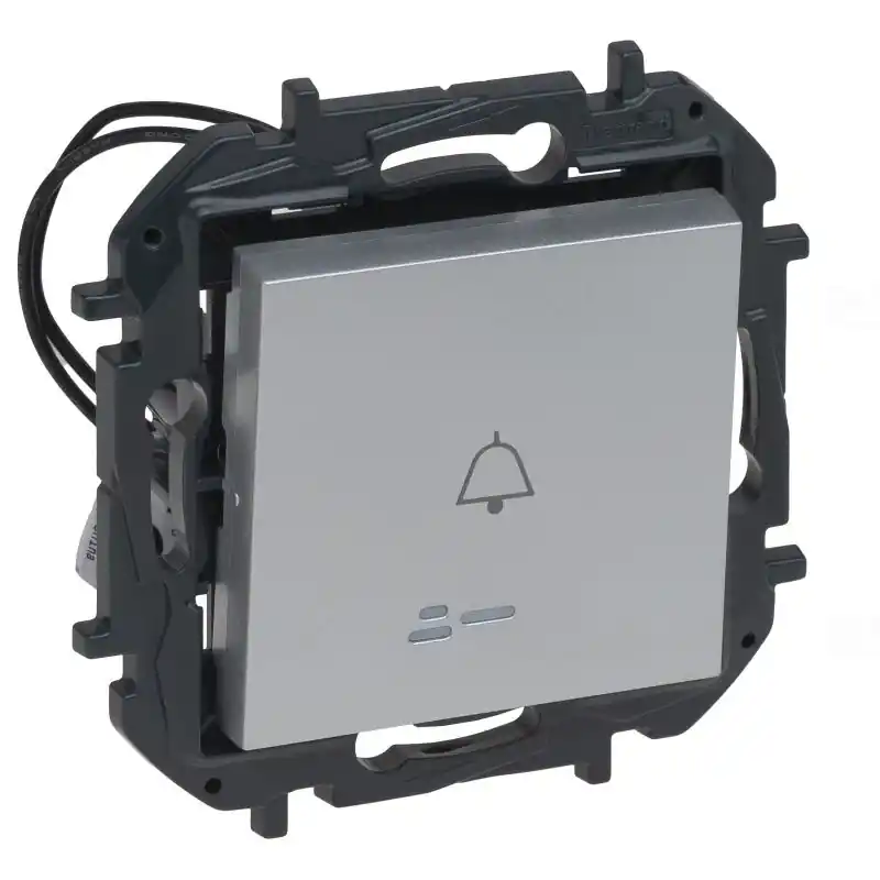 Gyors szállítás Niloé Step alumínium N101 JF CSJ egypólusú nyomó jelzőfénnyel, csengőjellel 863310B Legrand