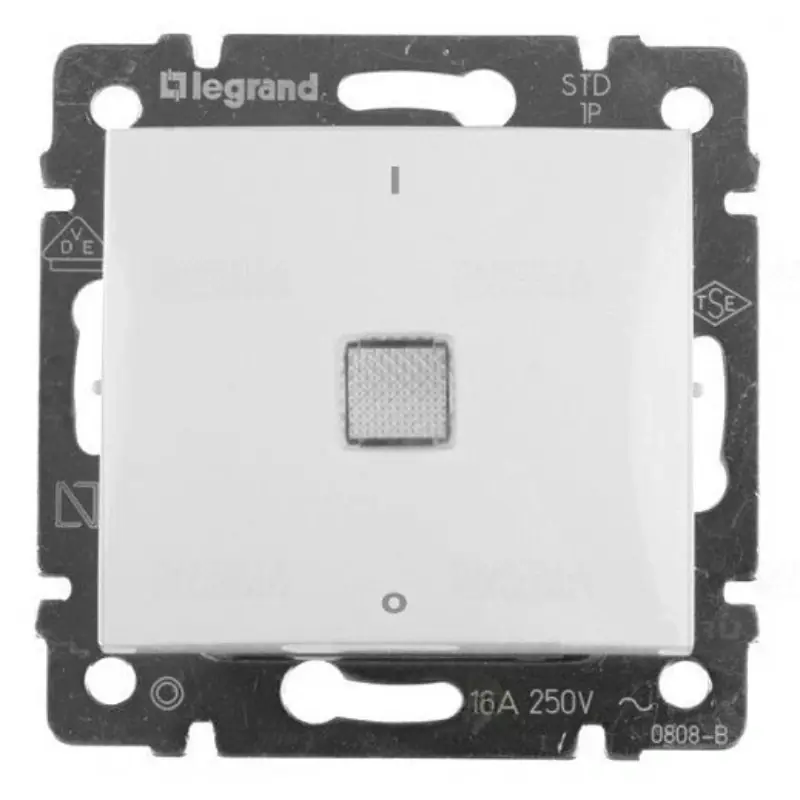 Utolsó esély Legrand 774214 Valena kétpólusú kapcsoló ellenőrzőfénnyel 16A, fehér