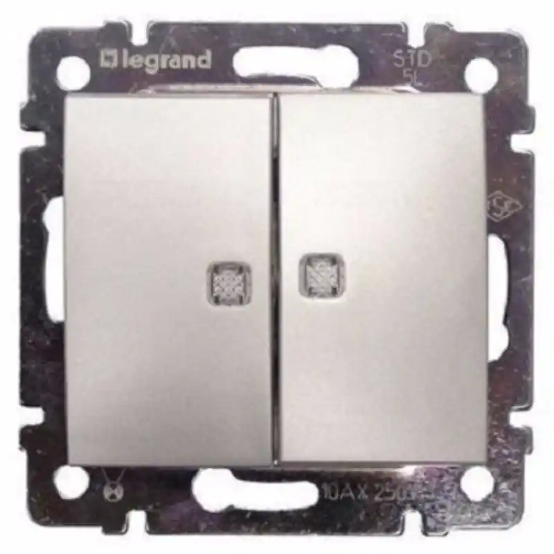 Pénzvisszafizetés Legrand 770128 Valena csillárkapcsoló jelzőfénnyel, alumínium