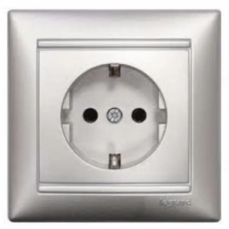 Gyors szállítás Legrand 770123 Valena 2P+F csatlakozóaljzat, nem sorolható, alumínium