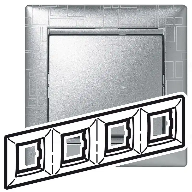 Legrand 770344 Valena 4-es keret, tetszőleges, alumínium négyzetmintás Ajánlat