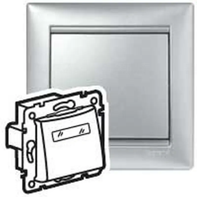 Utolsó esély Legrand 770217 Valena egypólusú nyomó címketartóval, jelzőfénnyel, 12V alumínium