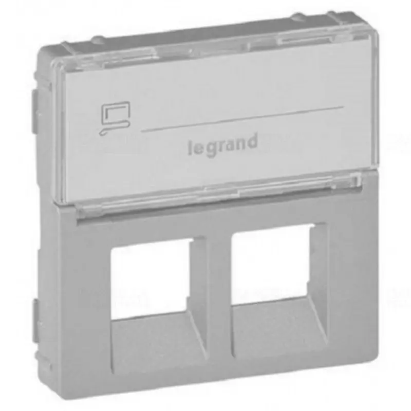 Legrand 755482 Valena Life 2xRJ45 csatlakozóaljzat burkolat, címketartóval, alumínium Gyors szállítás