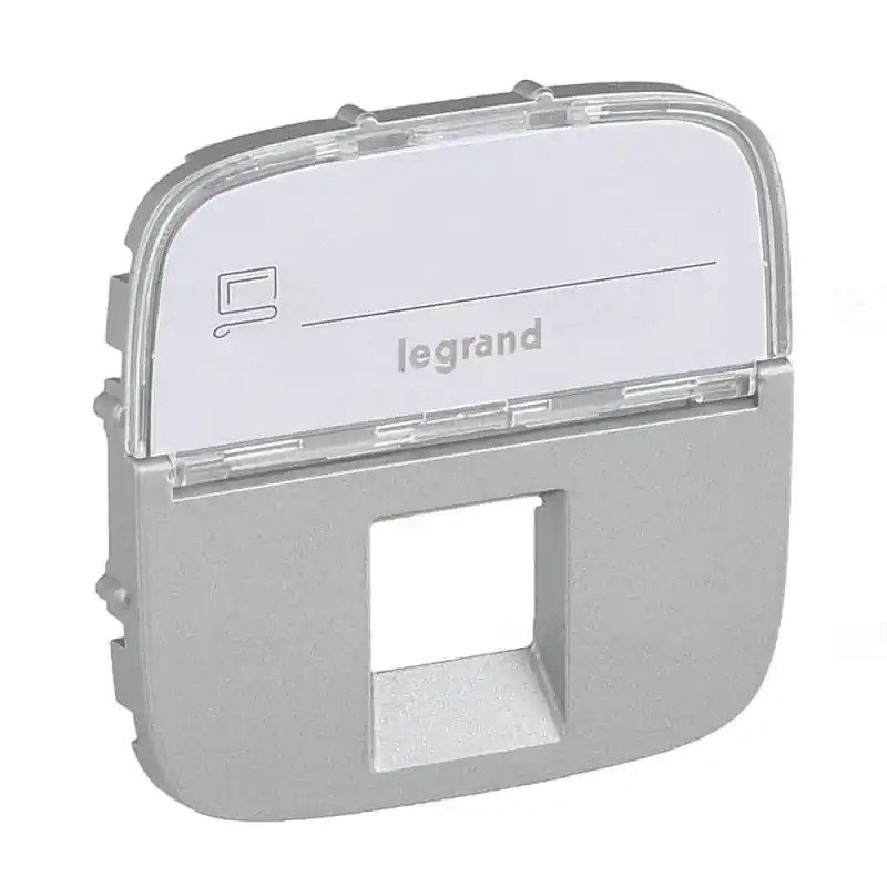 Legrand 755477 Valena Allure RJ11/RJ45 csatlakozóaljzat burkolat, címketartóval, alumínium Kedvezmény