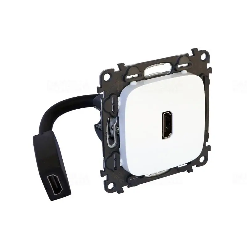 Alacsony ár Legrand 755165 Valena Allure elővezetékelt HDMI 1.4 típusú csatlakozóaljzat, 15cm kábellel szállítva, fehér