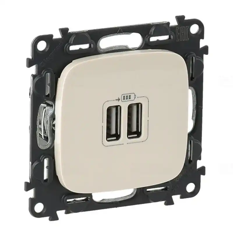 Legrand 754996 Valena Allure kettős USB töltőaljzat, burkolattal, elefántcsont Kiváló minőség