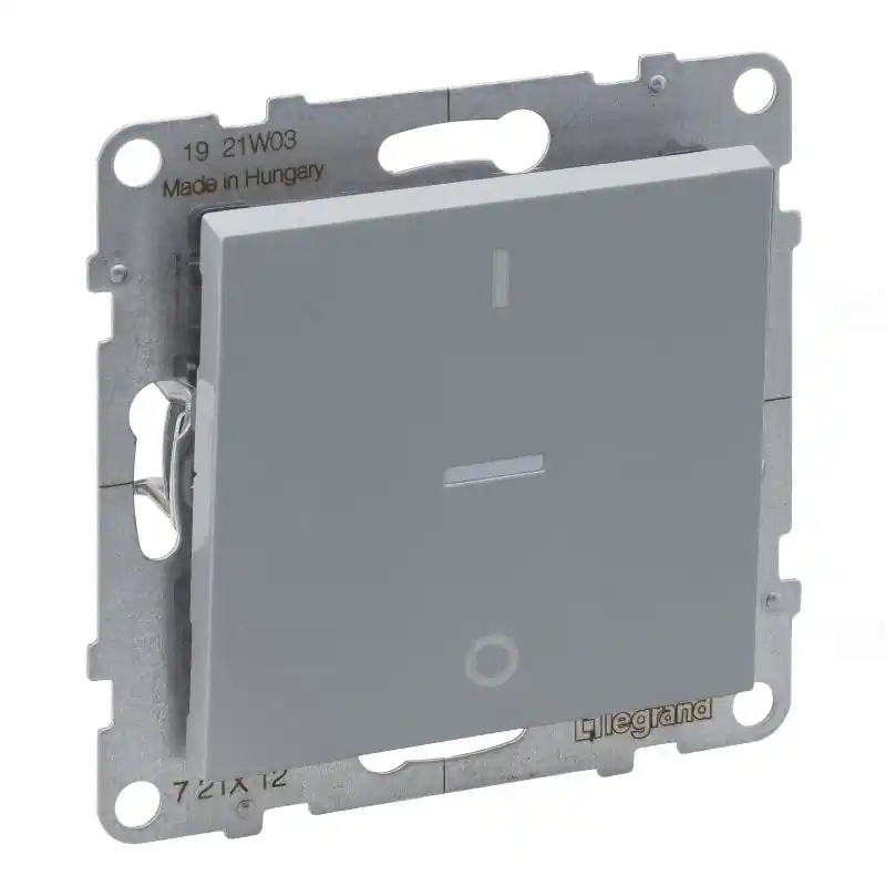 Ajánlat Legrand 721312 Suno kétpólusú kapcsoló ellenőrzőfénnyel, keret nélkül 10AX, csavaros, alumínium