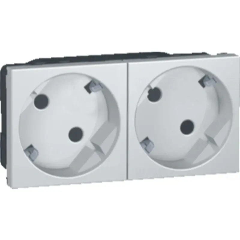 Akció Legrand 079282 Program Mosaic 2x2P+F csatlakozóaljzat, sínezett, rugós, alumínium