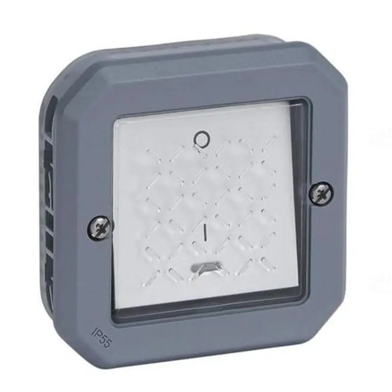 Plexo 55 kétpólusú kapcsoló ellenőrzőfénnyel 16A, szürke 069528L Legrand Pénzvisszafizetés