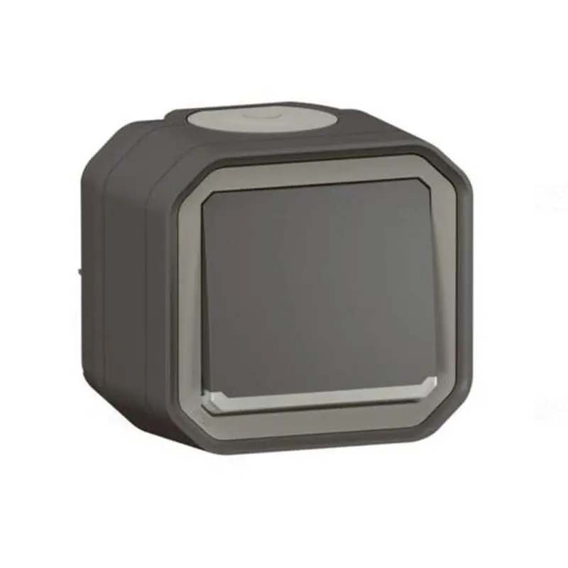 Kedvezmény Plexo 55 falon kívüli váltókapcsoló jelzőfénnyel 10A, összeszerelt, antracit 069736L Legrand