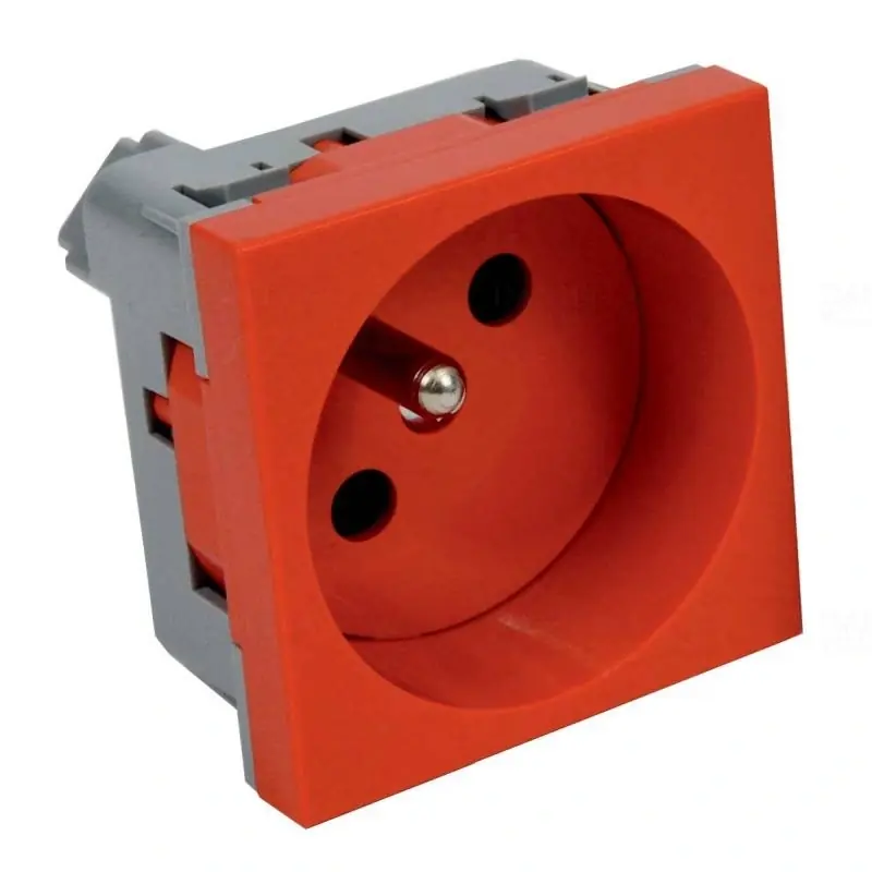 Vedd meg most Quadro moduláris 2P+F Francia dugalj, biztonsági zsalus piros (2 modulhely), QP 45X45 C BB Kopos