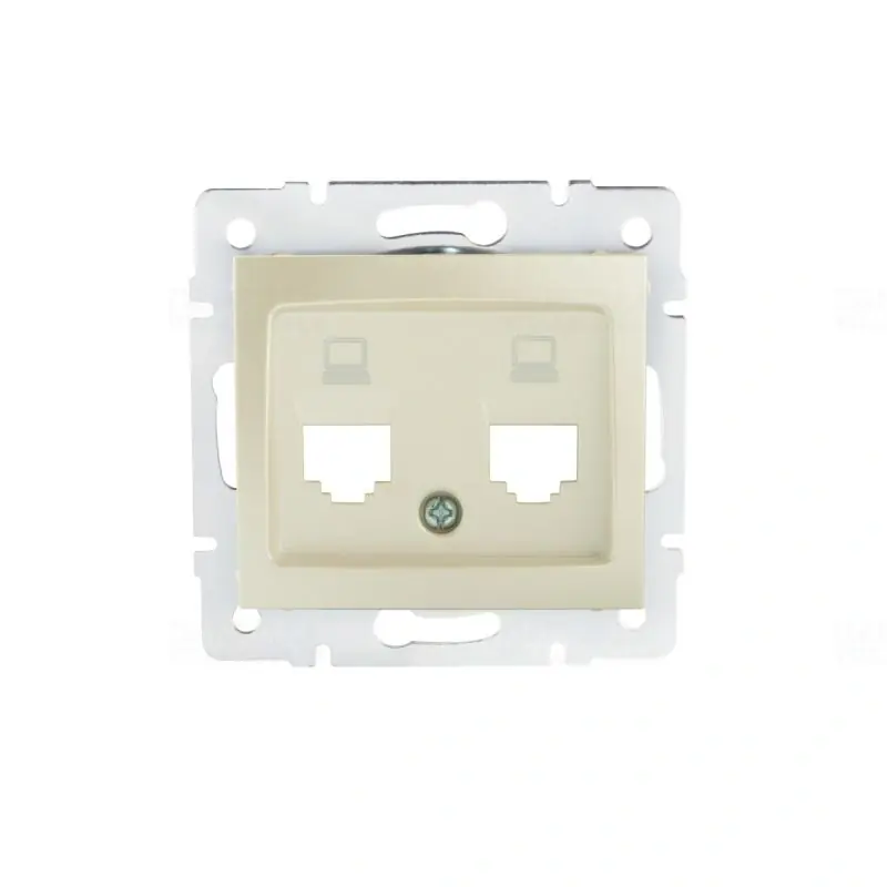 DOMO 01-1419-030 gyöngyház dupla RJ45 csatlakozó adapter burkolat 25934 Kanlux Újdonság