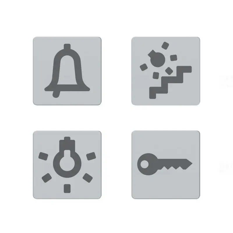 DAHLIA Szimbólum készlet (csengő, lépcsőház, világítás, kulcs) GW35986 Gewiss Kiváló minőség