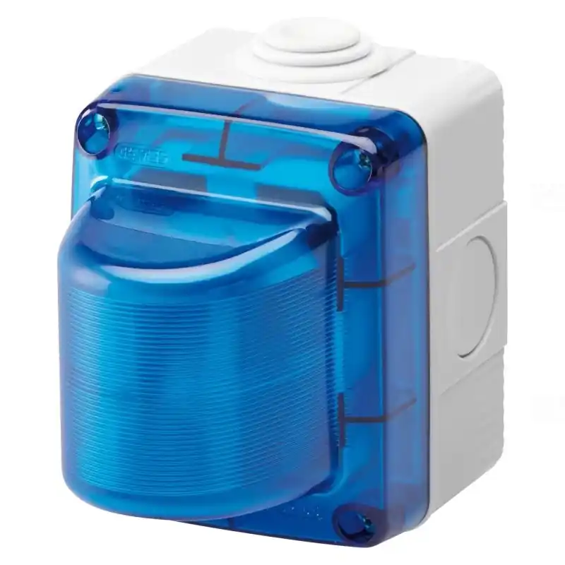 Szerelvénydoboz jelzőlámpa kék E14 15W 230V IP55 SYSTEM GW27419 Korlátozott ajánlat