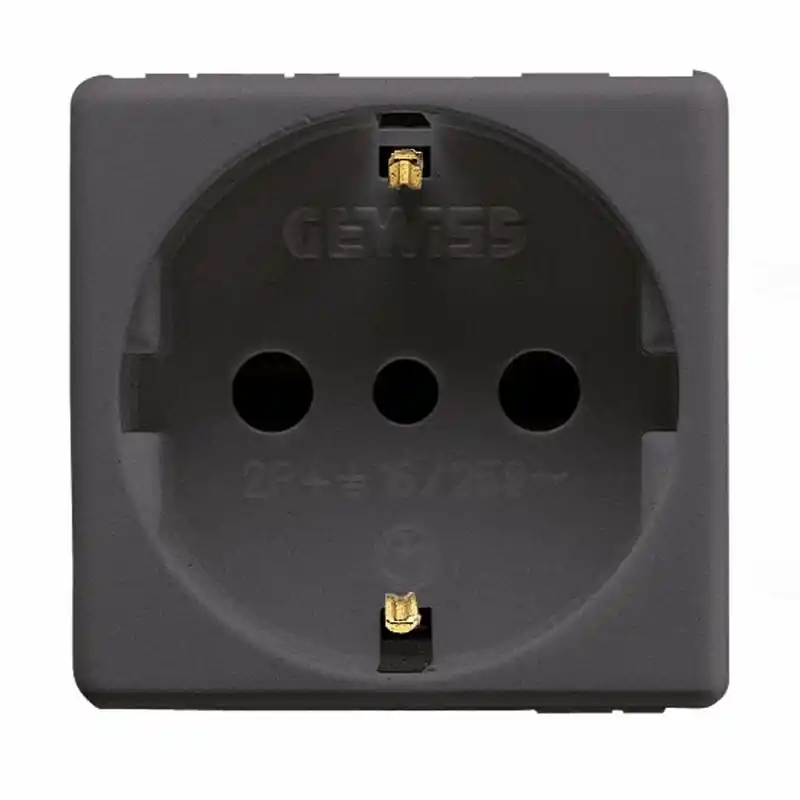 GW. 21205 2P+F 16A olasz/német szabv.dugalj fekete Ajánlat