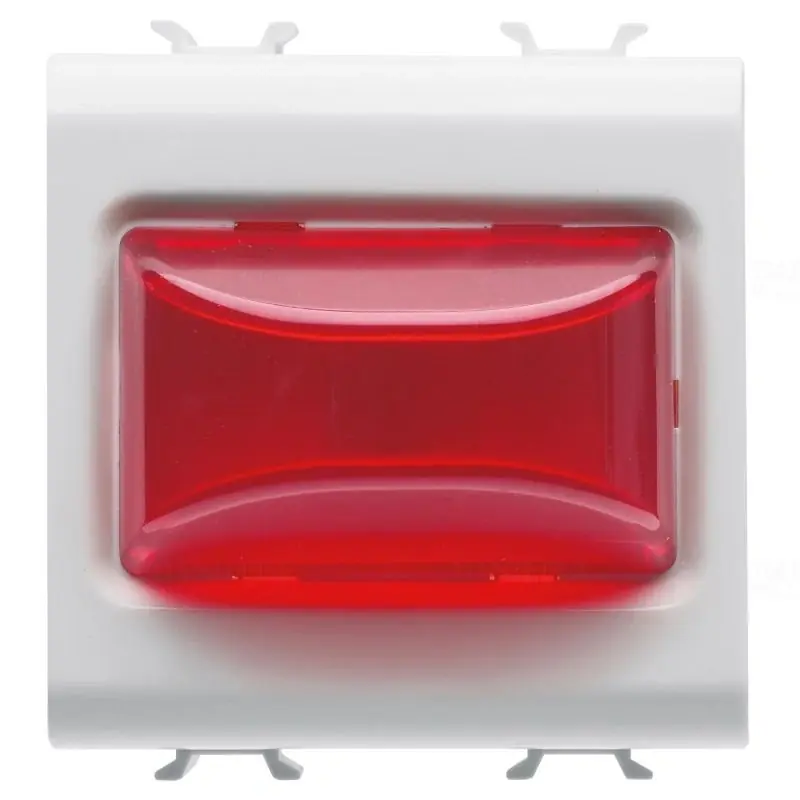 Pénzvisszafizetés Chorus matt fehér Domború jelzőlámpa, piros 12V AC/DC / 230V AC 50/60Hz 2 modulos GW15633 Gewiss