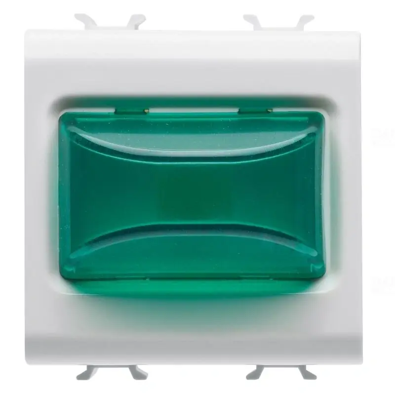 Chorus matt fehér Domború jelzőlámpa, zöld 12V AC/DC / 230V AC 50/60Hz 2 modulos GW15632 Gewiss Korlátozott ajánlat