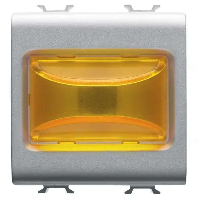 Chorus titánium Domború jelzőlámpa, borostyánsárga 12V AC/DC / 230V AC 50/60Hz 2 modulos GW14634 Gewiss Vedd meg most