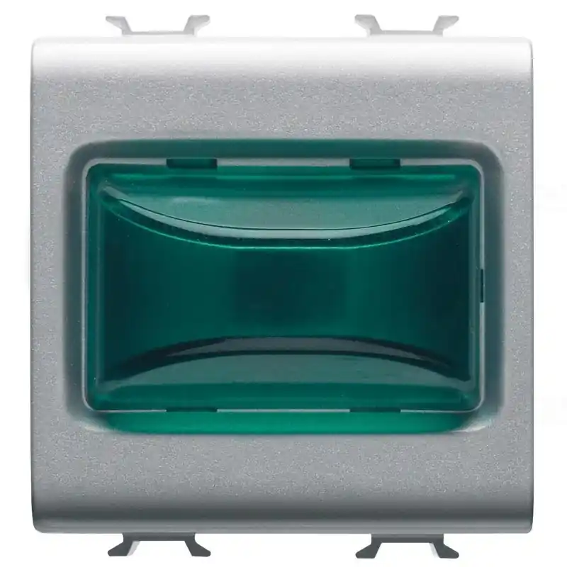 Chorus titánium Domború jelzőlámpa, zöld 12V AC/DC / 230V AC 50/60Hz 2 modulos GW14632 Gewiss Vedd meg most