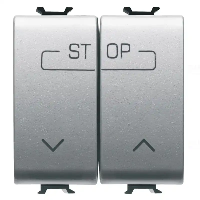 Chorus titánium Dupla nyomógomb, fel-le-stop szimbólummal, 1P NO 16A, rugós 2 modulos GW14160F Gewiss Legjobb ár