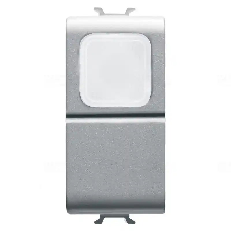 Chorus titánium Nyomógomb opál fénykibocsátó lencsével, LED nélkül, NO 16A, 1 modulos GW14144 Gewiss Biztonságos fizetés