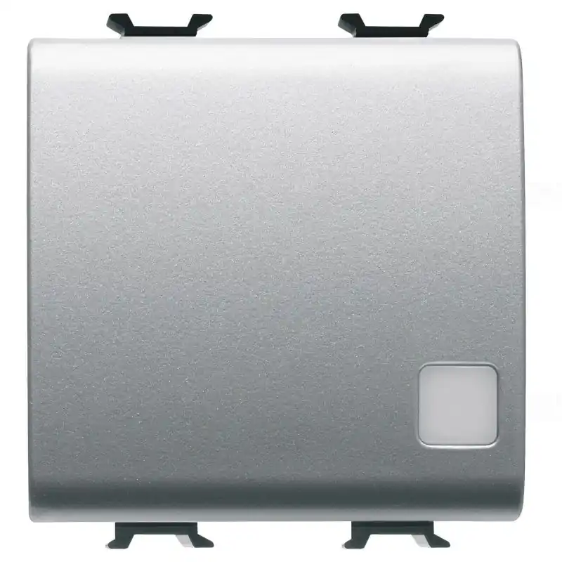 Prémium Chorus titánium (106) Váltókapcsoló, jelzőfényezhető, cserélhető szimbólummal 2 modulos 16AX GW14073 Gewiss