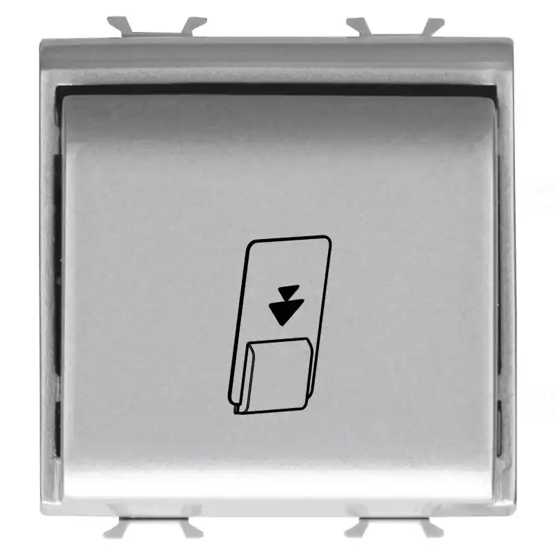 Prémium Chorus titánium Univerzális kártyás kapcsoló, jelzőfényezhető, 1P NA 16AX 2 modulos GW14039 Gewiss