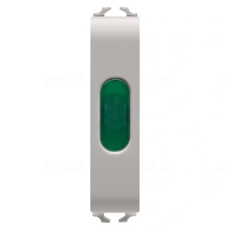 Chorus természetes bézs Szimpla jelzőlámpa, zöld 1/2 modulos GW13642 Gewiss Prémium