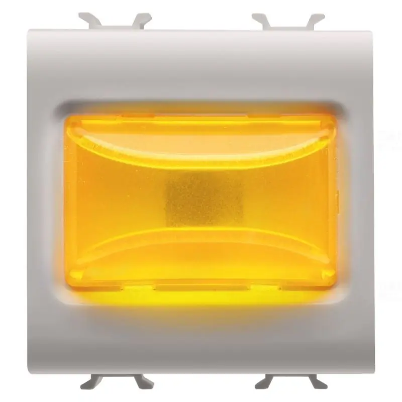 Eredeti Chorus természetes bézs Domború jelzőlámpa, borostyánsárga 12V AC/DC / 230V AC 50/60Hz 2 modulos GW13634 Gewiss