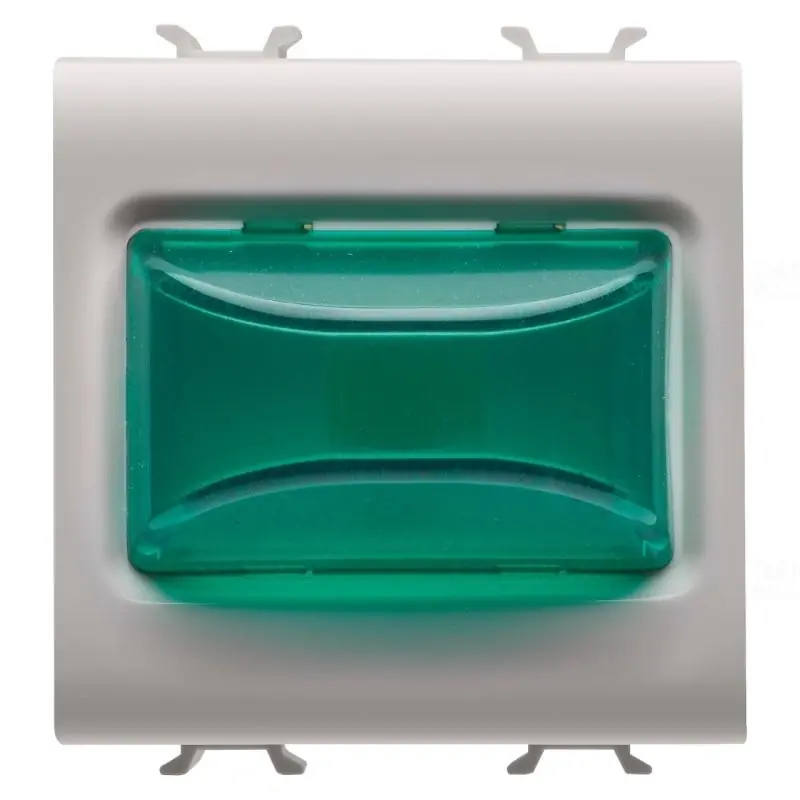 Chorus természetes bézs Domború jelzőlámpa, zöld 12V AC/DC / 230V AC 50/60Hz 2 modulos GW13632 Gewiss Népszerű