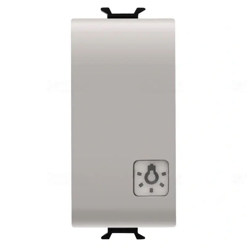 Chorus természetes bézs Nyomógomb jelzőfényezhető, cserélhető szimbólum lencsével, lámpa jellel, NO 16A, 1 modulos GW13151 Gewiss Prémium