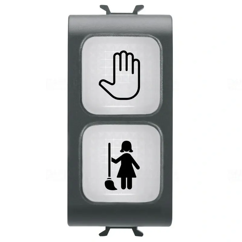 Pénzvisszafizetés Chorus matt fekete Dupla jelzőlámpa, opál (Ne zavarjanak+takarítást kérek) 1 modulos GW12736 Gewiss