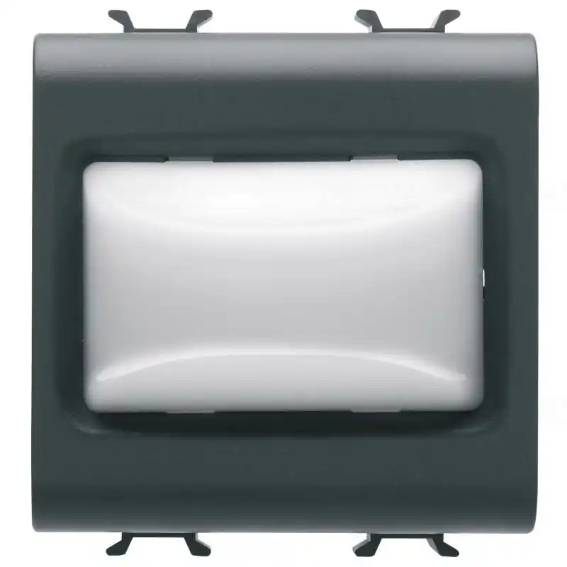 Chorus matt fekete Domború jelzőlámpa, opál 12V AC/DC / 230V AC 50/60Hz 2 modulos GW12631 Gewiss Expressz szállítás