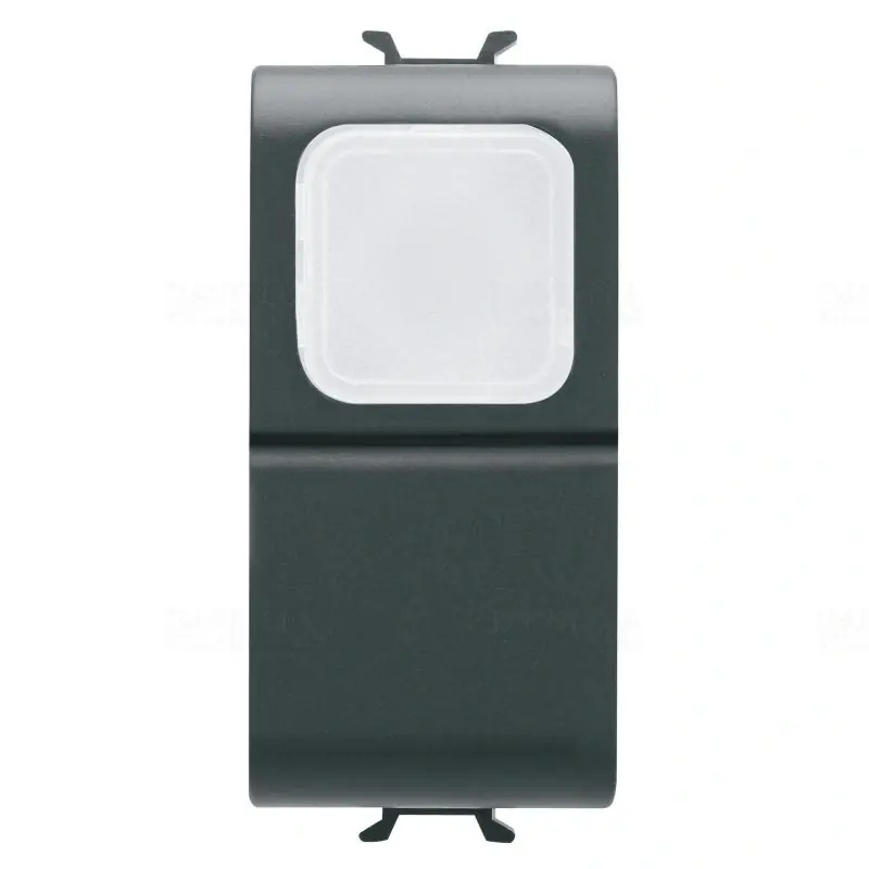 Chorus matt fekete Nyomógomb opál fénykibocsátó lencsével, LED nélkül, NO 16A, 1 modulos GW12144 Gewiss Kiváló minőség