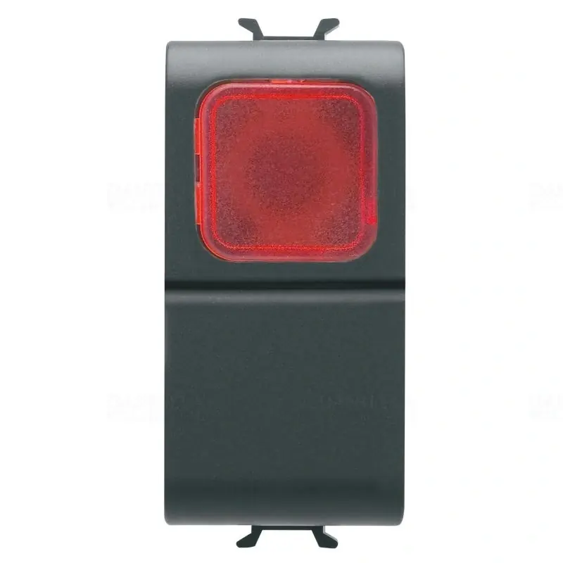Olcsó Chorus matt fekete Nyomógomb piros fénykibocsátó lencsével, LED nélkül, NO 16A, 1 modulos GW12143 Gewiss