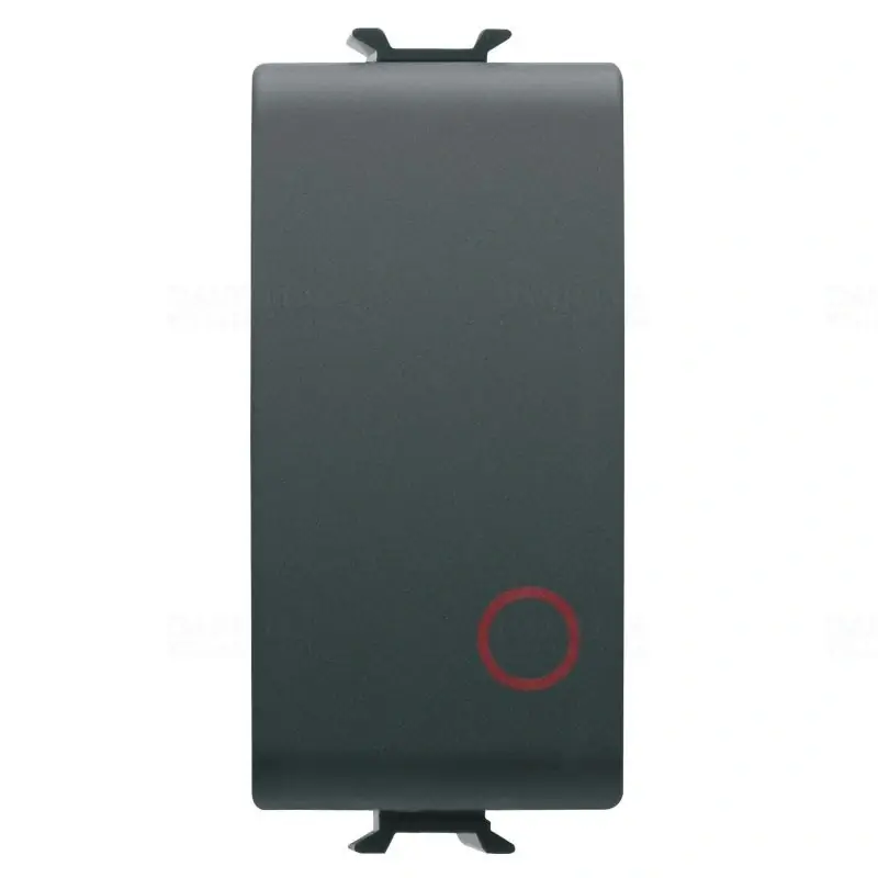 Chorus matt fekete Nyomógomb piros O szimbólummal, NC 16A, 1 modulos GW12137 Gewiss Expressz szállítás