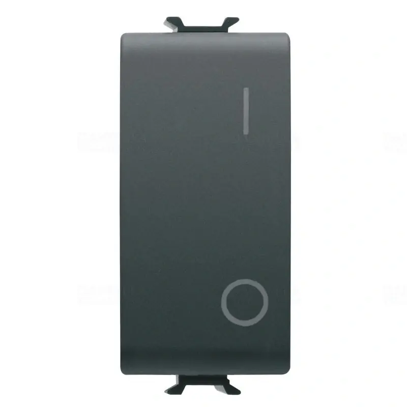 Chorus matt fekete (102) Kétpólusú kapcsoló, 0/I szimbólummal, nagy igénybevételre 1 modulos 25AX GW12007 Gewiss Prémium