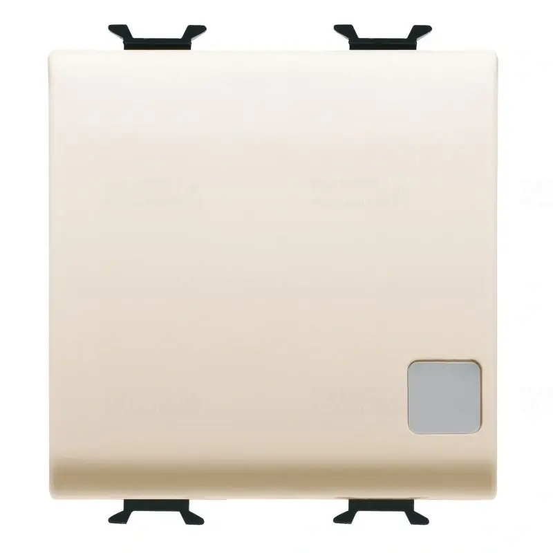 Chorus elefántcsont (101) Egypólusú kapcsoló, jelzőfényezhető, cserélhető szimbólummal 2 modulos 16AX GW11033 Gewiss Akció