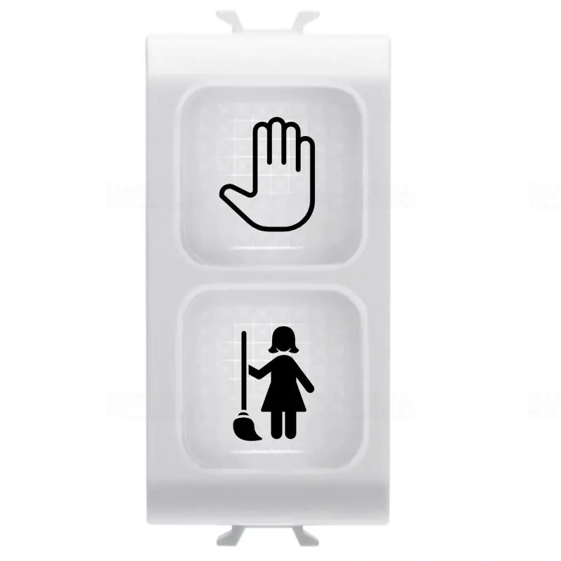 Gyors szállítás Chorus fényes fehér Dupla jelzőlámpa, opál Ne zavarjanak+takarítást kérek szimbólumokkal) 1 modulos GW10736 Gewiss