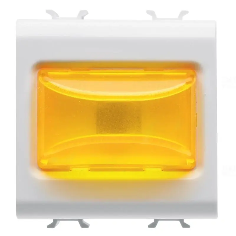 Biztonságos fizetés Chorus fényes fehér Domború jelzőlámpa, borostyánsárga 12V AC/DC / 230V AC 50/60Hz 2 modulos GW10634 Gewiss