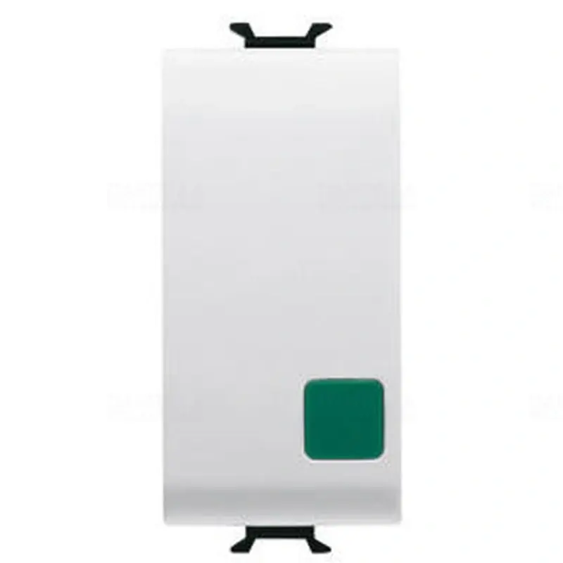 Chorus fényes fehér Nyomógomb zöld fénykibocsátó lencsével, LED nélkül, NO+NC 16A, 1 modulos GW10139 Gewiss Pénzvisszafizetés