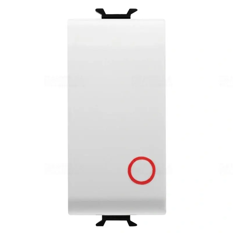 Ajánlat Chorus fényes fehér Nyomógomb piros O szimbólummal, NC 16A, 1 modulos GW10137 Gewiss