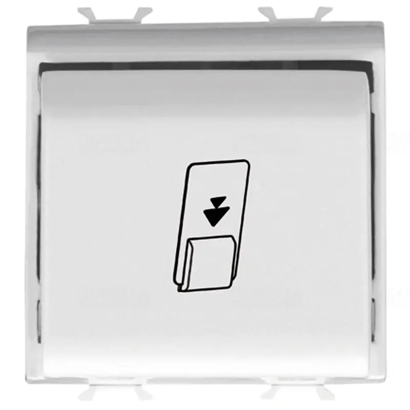 Expressz szállítás Chorus fényes fehér Univerzális kártyás kapcsoló, jelzőfényezhető, 1P NA 16AX 2 modulos GW10039 Gewiss