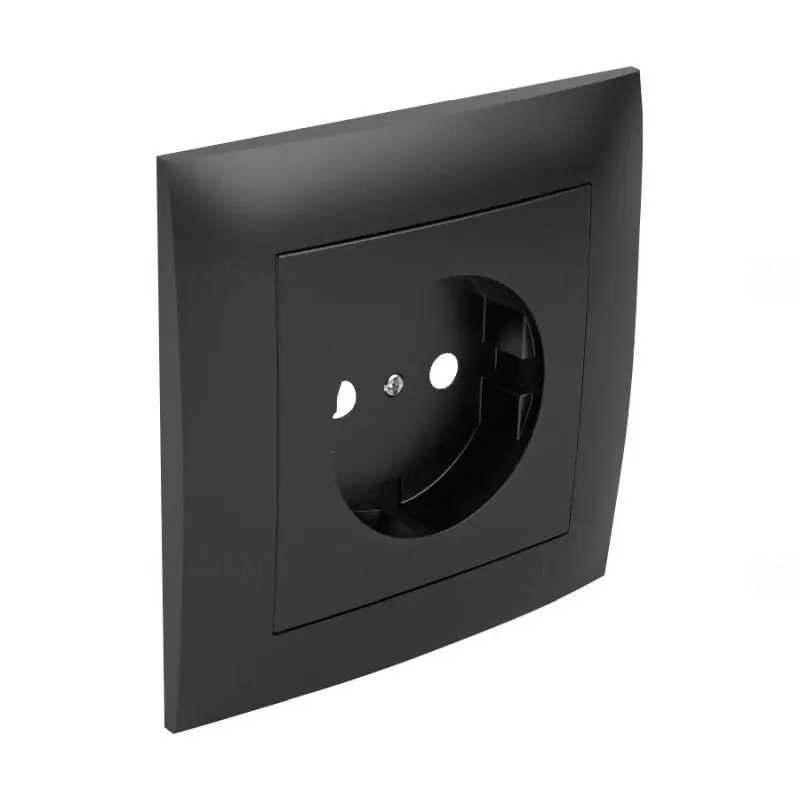 Eredeti 90903_TPM Fedlap kerettel Schuko csatlakozóaljzathoz, gyerekzáras fekete, Elko Ep