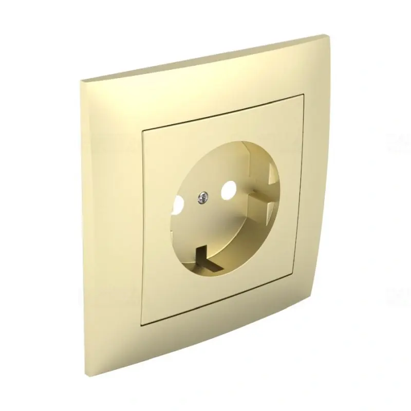 90903_TDU Fedlap kerettel Schuko csatlakozóaljzathoz, gyerekzáras arany, Elko Ep Expressz szállítás