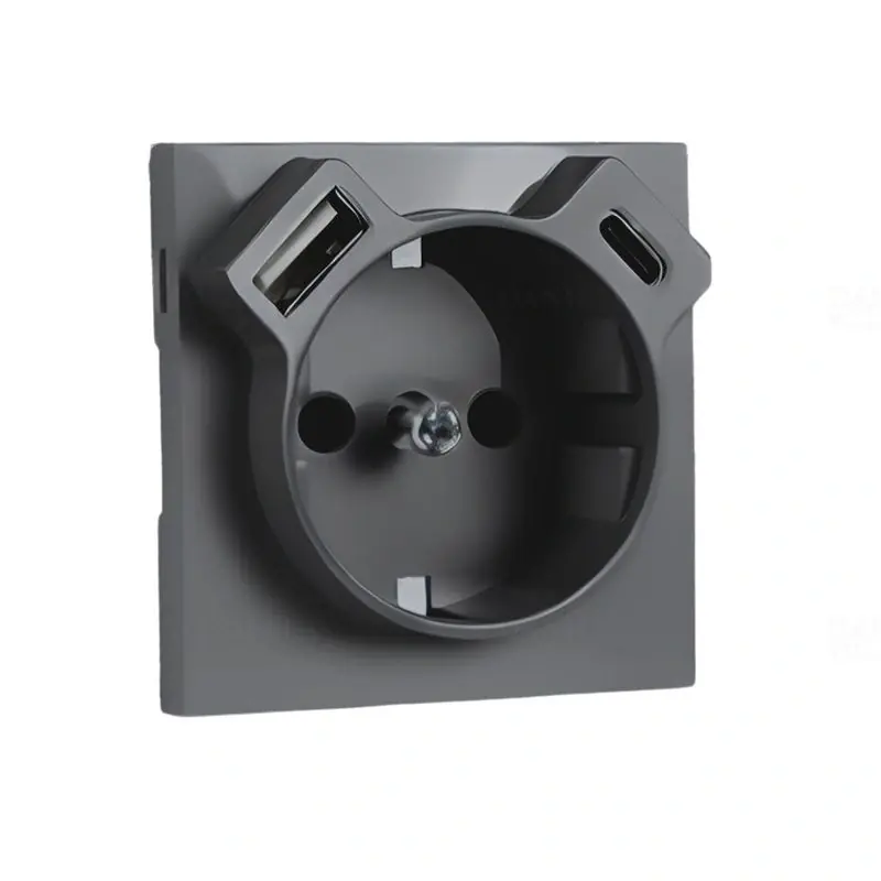 Legjobb ár 90630 TIS - Fedlap Schuko+USB-A+USB-C aljzathoz, szürke, Elko Ep