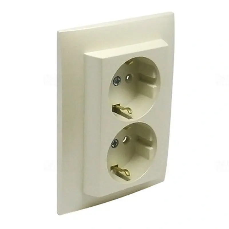 Pénzvisszafizetés 90332 CPE Komplett Schuko dupla csatlakozóaljzat, gyerekzáras, gyöngyház