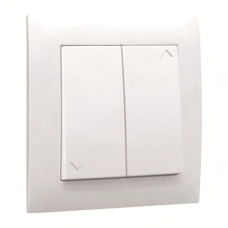 Korlátozott ajánlat 90281_CBR Dupla redőnyvezérlő nyomógomb; 10A - 250V, fehér színű, Elko Ep