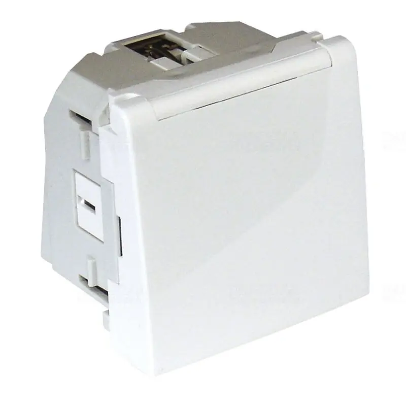 Kiváló minőség 45127_SBM 2 modulos SCHUKO csapfedeles, vízszintes, csavarmentes, matt fehér, Elko Ep