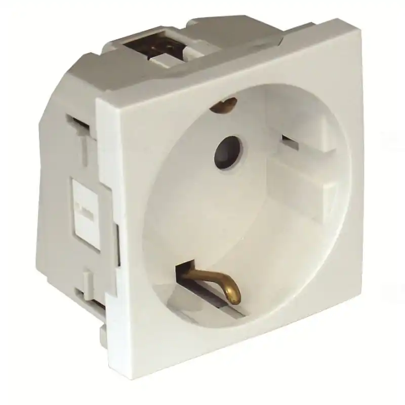 Újdonság 45126_SBM 2 modulos SCHUKO vízszintes, csavarmentes csatlakozóaljzat, matt fehér színű, Elko Ep